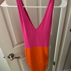 SHEIN Pink and Orange Mini Dress